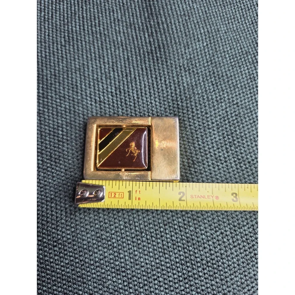 Vintage Antique Flip Letter G Enamel Gold Belt Buckle 1in Belt Antique